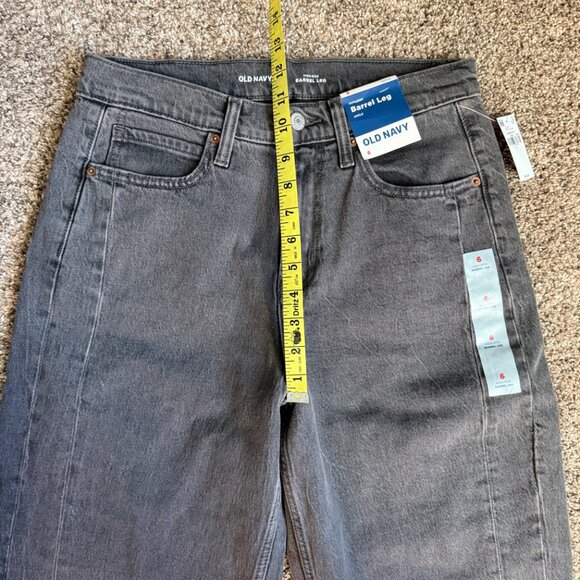 NWT!  Old Navy High-Waisted Barrel Ankle Jeans, Size 6R, Grey Wash - Picture 7 of 10